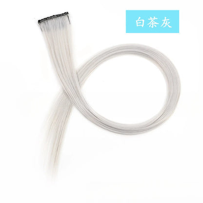 Colorful Highlight Clip in Straight Hair Extensions 50cm Synthetic Hairpieces