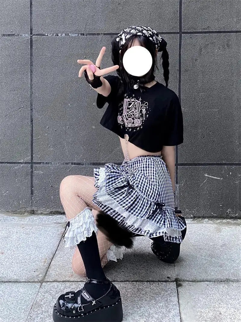 Gothic Sweet Cool Lolita Girls' Shoes Subculture Y2k Punk Thick Soled Shoes Cute Jk Single Shoes Sweet Girls' Single Shoes