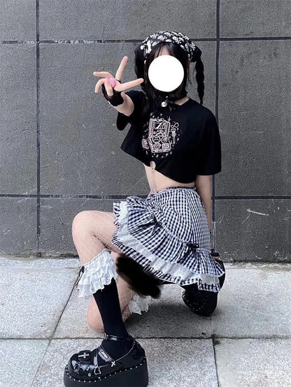 Gothic Sweet Cool Lolita Girls' Shoes Subculture Y2k Punk Thick Soled Shoes Cute Jk Single Shoes Sweet Girls' Single Shoes
