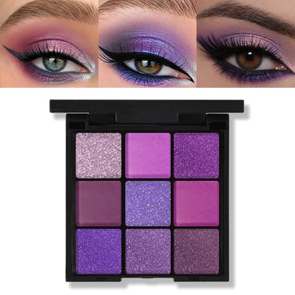 9-Grid Red Eyeshadow Palette Eye Shadow Makeup Long Lasting