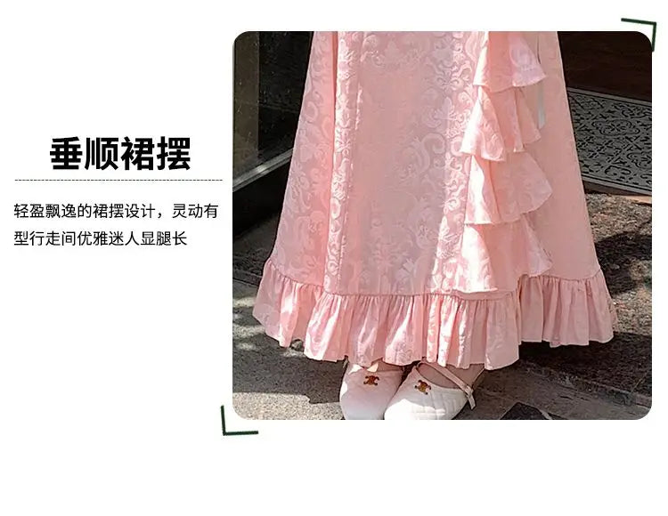 Gothic Long Skirt Punk Fishtail Tied Waist Printed Half Skirt