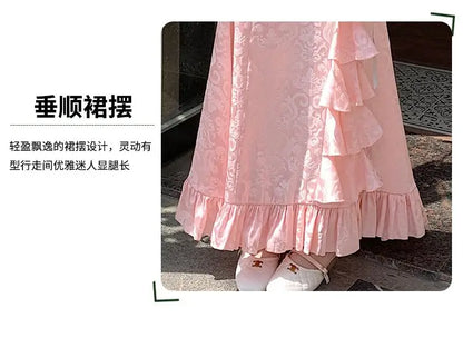 Gothic Long Skirt Punk Fishtail Tied Waist Printed Half Skirt