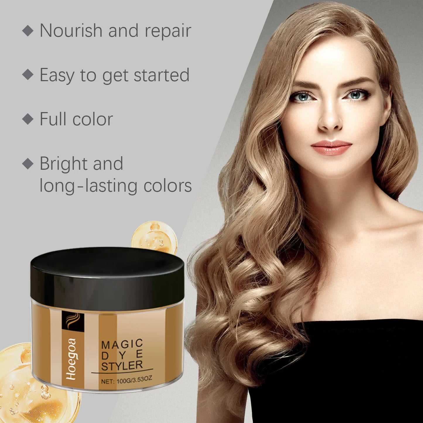 Hair Color Wax Dye Natural Matte Long-Lasting Cream