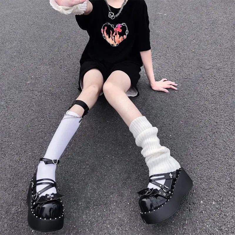 Gothic Sweet Cool Lolita Girls' Shoes Subculture Y2k Punk Thick Soled Shoes Cute Jk Single Shoes Sweet Girls' Single Shoes