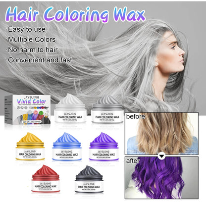 Hair Color Wax Temporary Instant Gray Root Coverage Non-damaging Hair Dye Cream