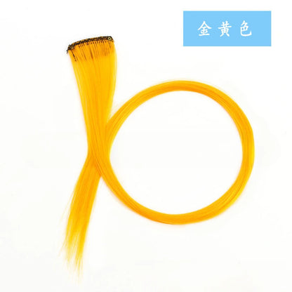 Colorful Highlight Clip in Straight Hair Extensions 50cm Synthetic Hairpieces