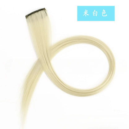 Colorful Highlight Clip in Straight Hair Extensions 50cm Synthetic Hairpieces