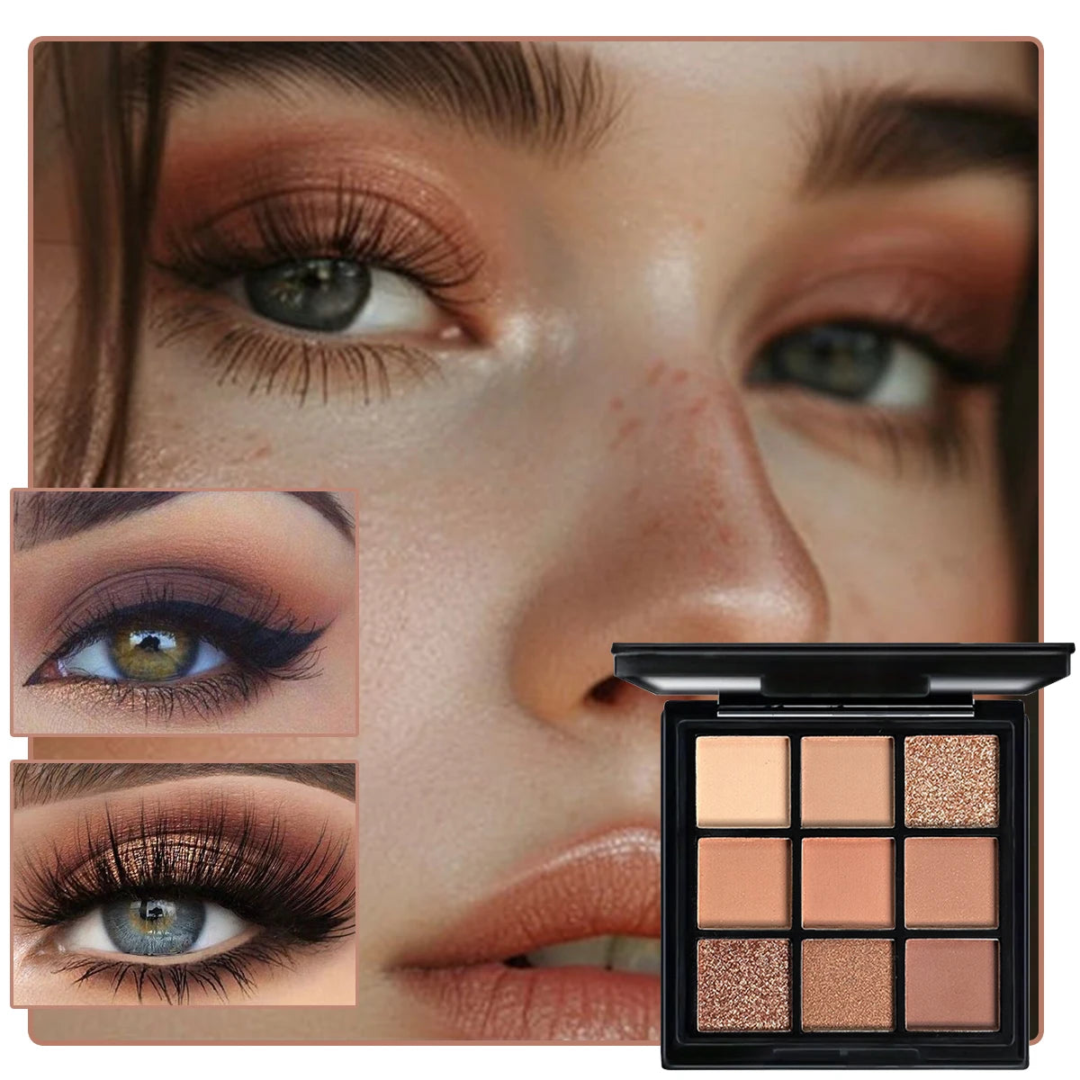 9-Grid Red Eyeshadow Palette Eye Shadow Makeup Long Lasting