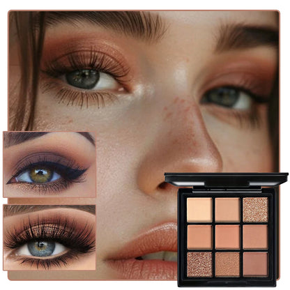 9-Grid Red Eyeshadow Palette Eye Shadow Makeup Long Lasting
