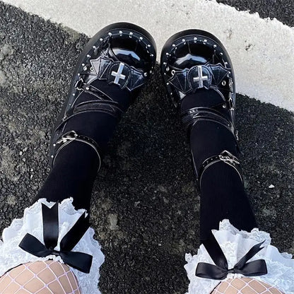 Gothic Sweet Cool Lolita Girls' Shoes Subculture Y2k Punk Thick Soled Shoes Cute Jk Single Shoes Sweet Girls' Single Shoes