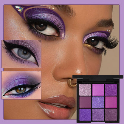 9-Grid Red Eyeshadow Palette Eye Shadow Makeup Long Lasting