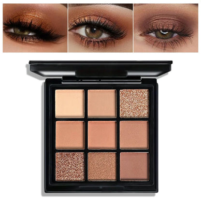 9-Grid Red Eyeshadow Palette Eye Shadow Makeup Long Lasting