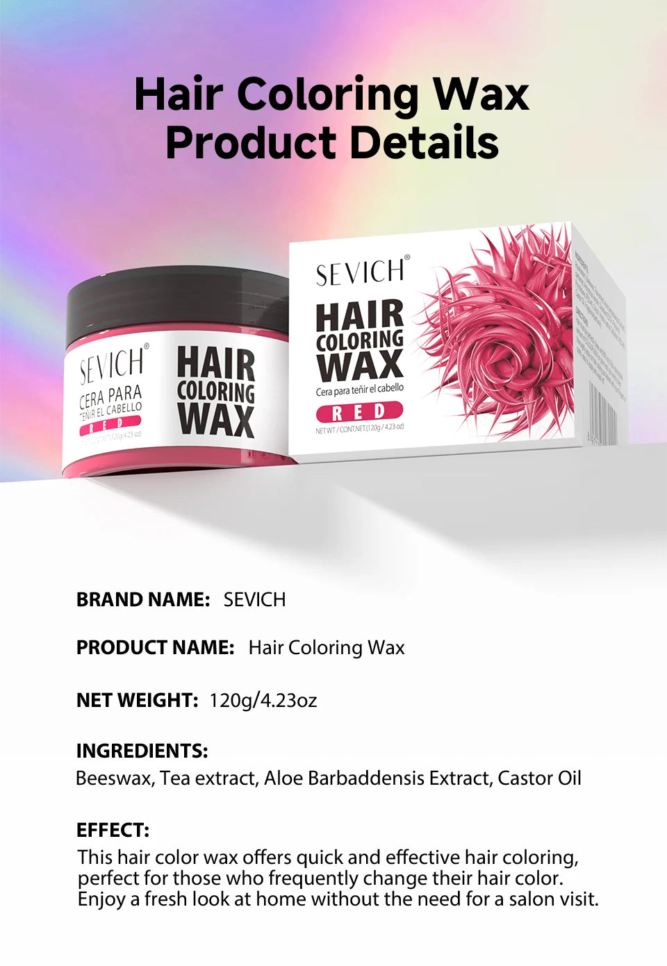 Hair Color Wax Temporary Long Lasting Mud Styling 10 Color Coloring Cream