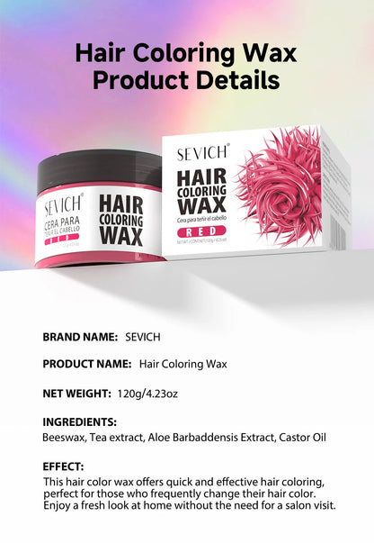 Hair Color Wax Temporary Long Lasting Mud Styling 10 Color Coloring Cream