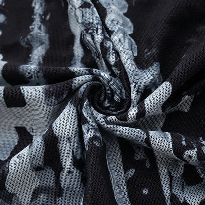 Goth Graphic T Shirts See Through Mesh Top Long Sleeve