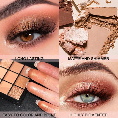 9-Grid Red Eyeshadow Palette Eye Shadow Makeup Long Lasting